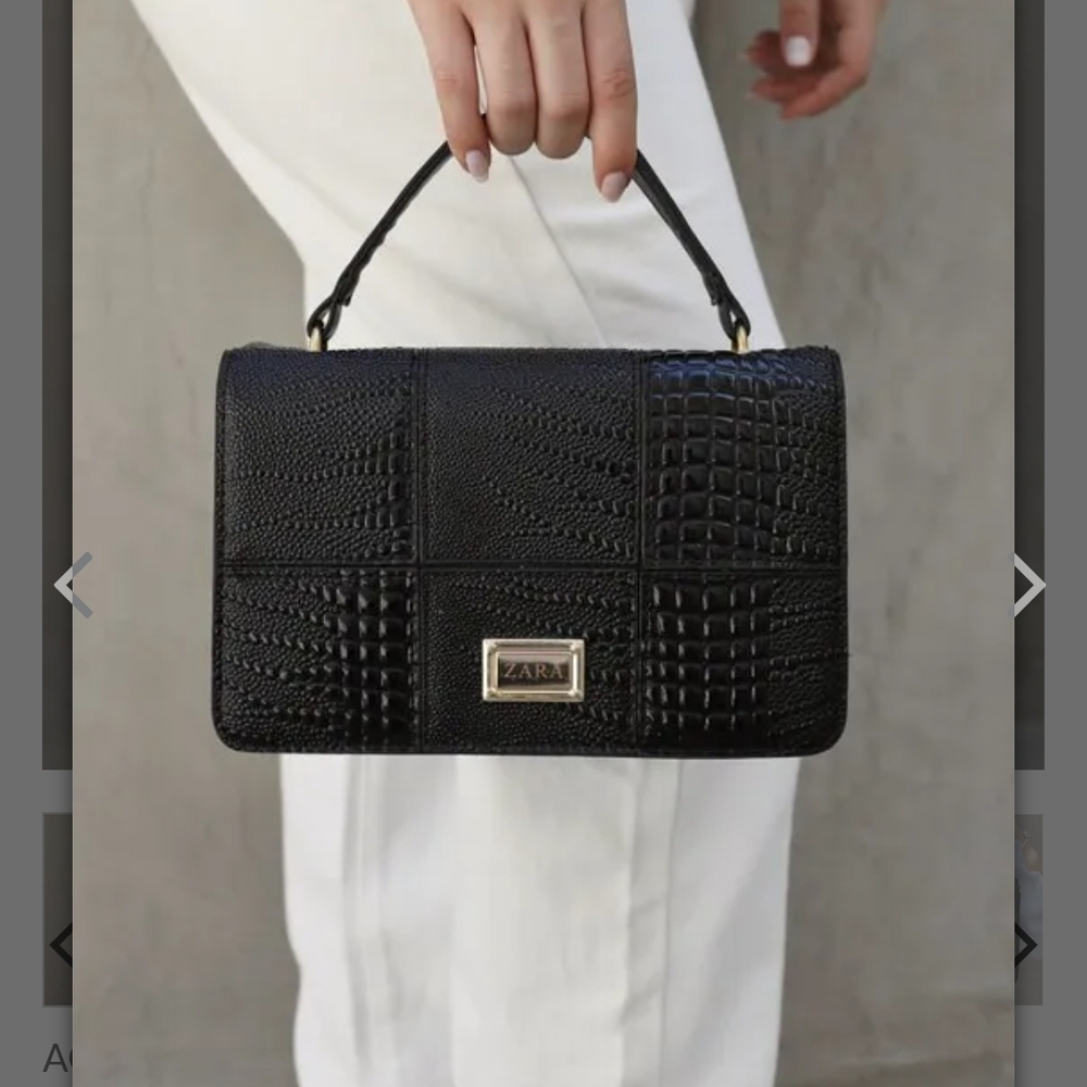 Zara Black Textured Women's Bag